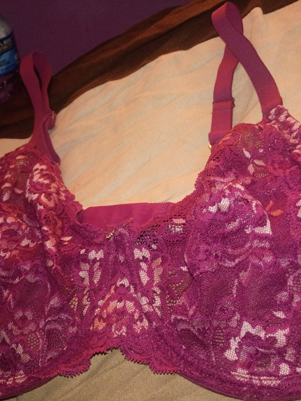 Lace Underwire Bra in Deep Fuchsia